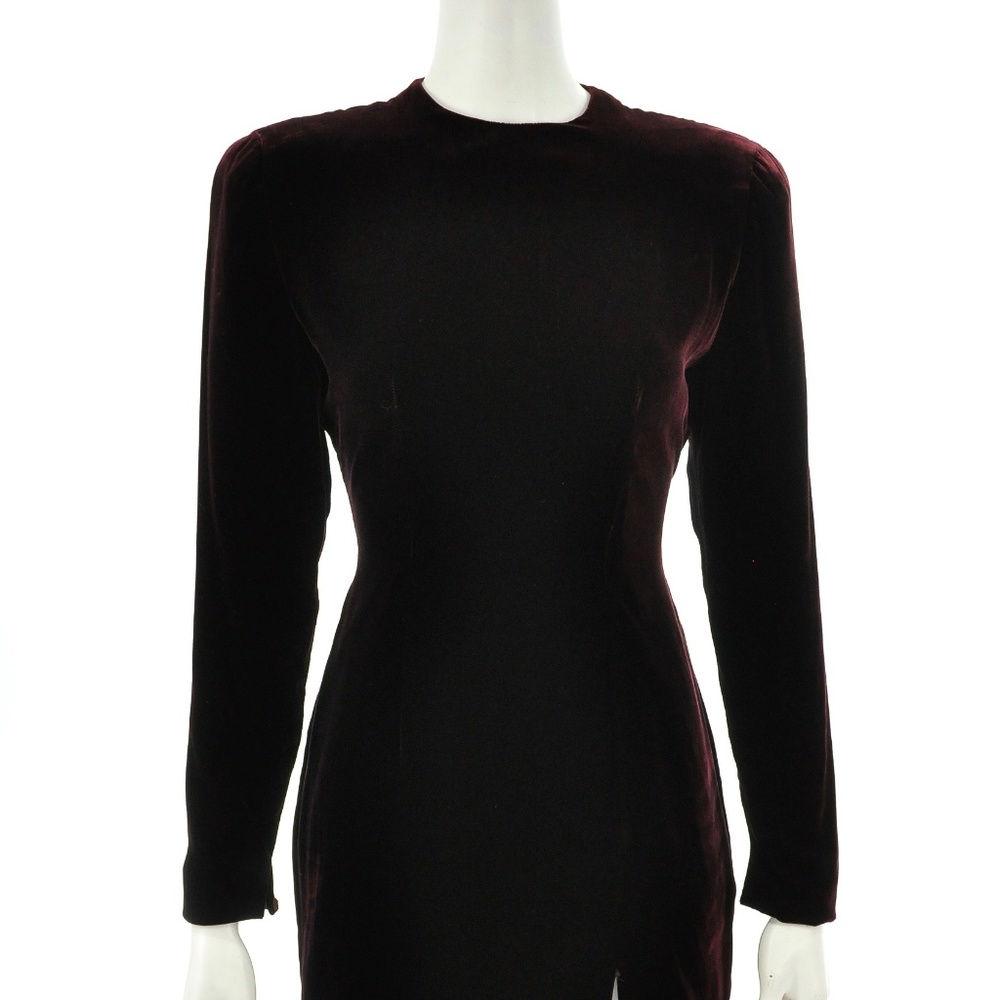 DONNA KARAN NEW YORK BURGUNDY VELVET DRESS SIZE 4